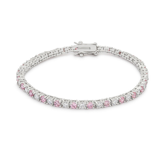 Lace Pink Cubic Zirconia Tennis Bracelet      Compare to MSRP of $68		        	        			        	        			        	        			                B01003R-C12
