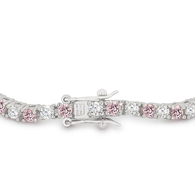 Lace Pink Cubic Zirconia Tennis Bracelet      Compare to MSRP of $68		        	        			        	        			        	        			                B01003R-C12