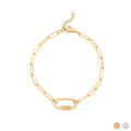 18K Gold PVD Stainless Steel Paperclip Carabiner Bracelet / BRJ1072  Compare at $30