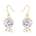 18k Gold Plated Bezel Solitaire Drop Earrings      Compare to MSRP $24  			        	        			                E01691G-S01