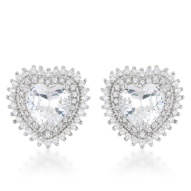 Halo Heart Earrings        			Compare to MSRP $42        	        			        	        			        	        			                E50170R-C01