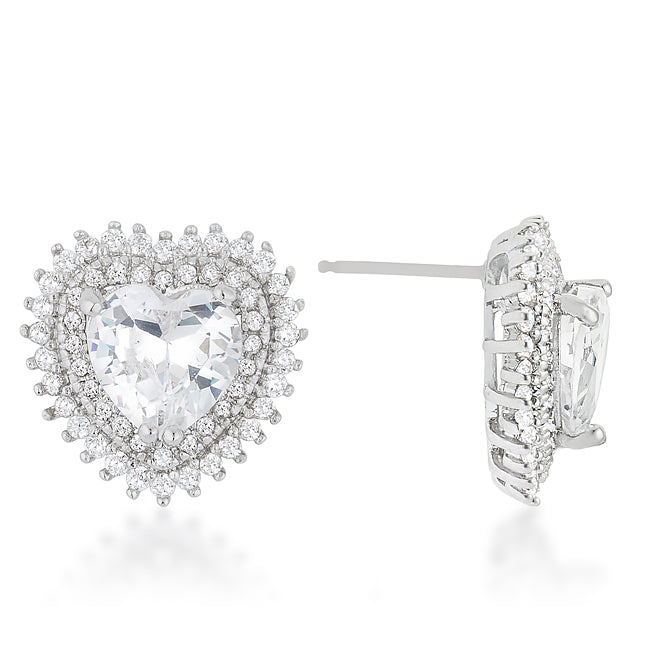 Halo Heart Earrings        			Compare to MSRP $42        	        			        	        			        	        			                E50170R-C01