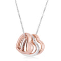 Mandy 0.45ct CZ Two-tone Triple Heart Drop Necklace    Compare to MSRP of  $38   			        	        			                N01316T-C01