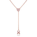 Rose Gold Plated Pink Ribbon Y Necklace  Compare to MSRP of $40