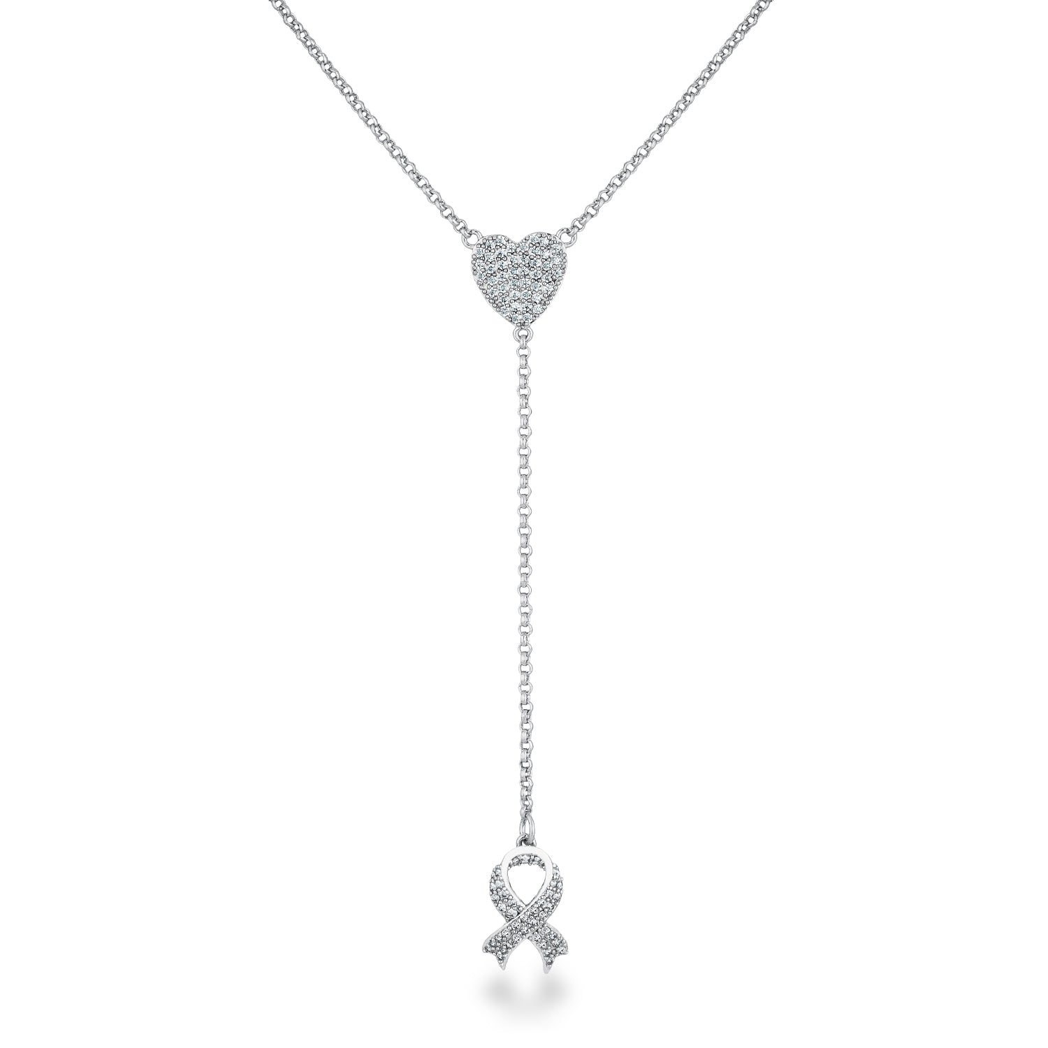 Rhodium Plated CZ Necklace  Compare to MSRP of $42