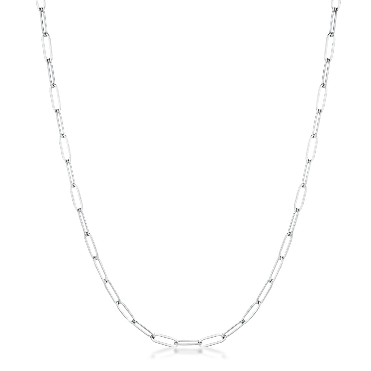 16" Rhodium Plated Linked Petite Paperclip Chain Necklace    Compare to MSRP of $36   			        	        			        	        			                N01381RV-16IN