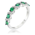 .18Ct Rhodium and Hematite Plated S Shape Emerald Green and Clear CZ Half Eternity Band   On ebay for $445.10       			        	        			        	        			        	        			                R08598T-C40