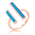 Contemporary Blue Opal Double Bar Ring        	Compare to MSRP $38	        	        			                R08712A-V01