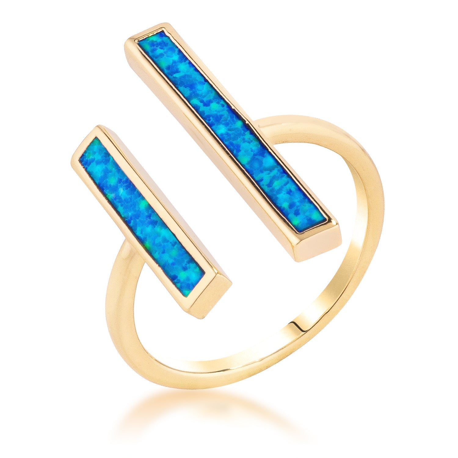 18k Gold Plated Blue Opal Ring     Compare to MSRP $46		        	        			                R08712G-V01